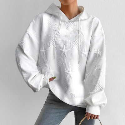 Sharon - Embossed Star Hoodie | Long Sleeve