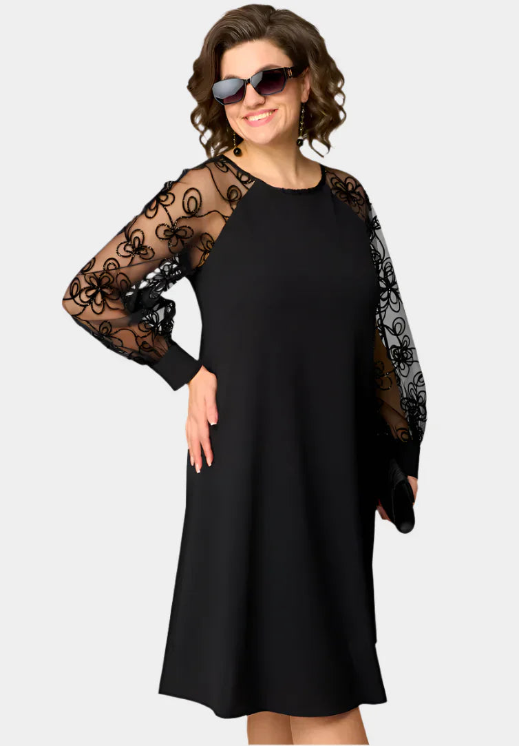 Dress with Soft Lace Sleeves