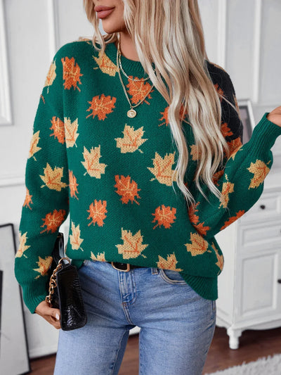 Autumn Leaves Knitted Pullover