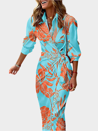 Midi Dress with Striped Design