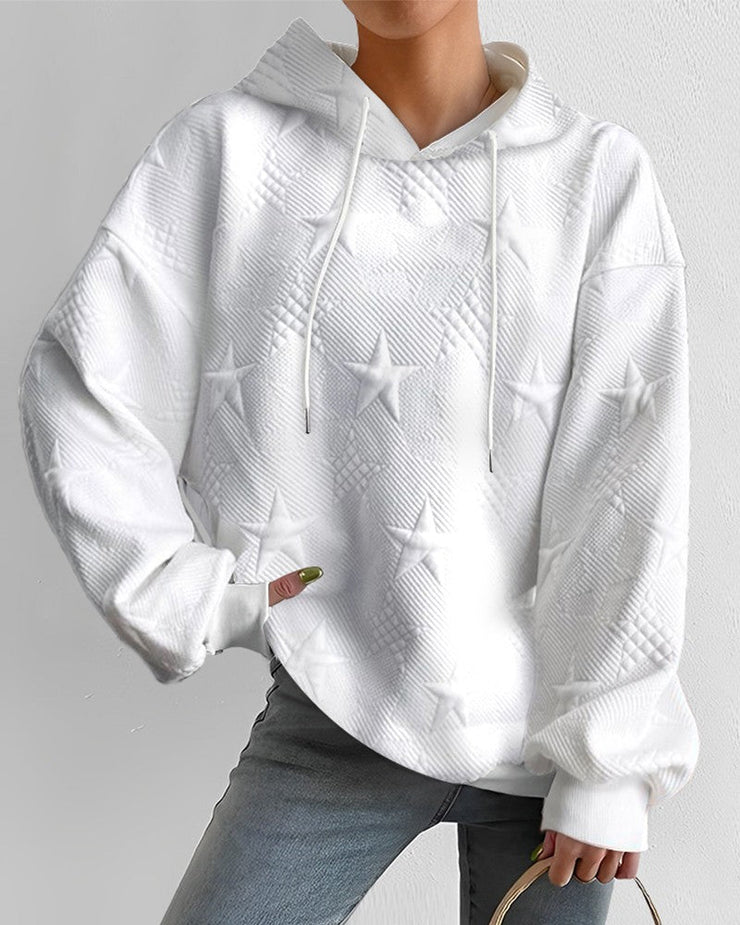Sharon - Embossed Star Hoodie | Long Sleeve