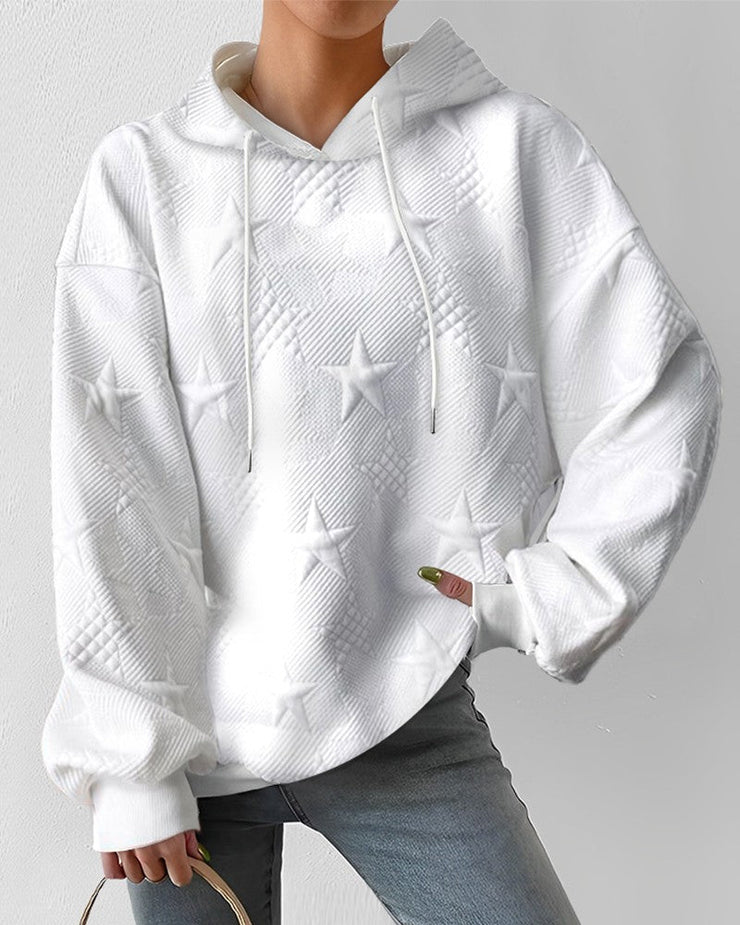 Sharon - Embossed Star Hoodie | Long Sleeve