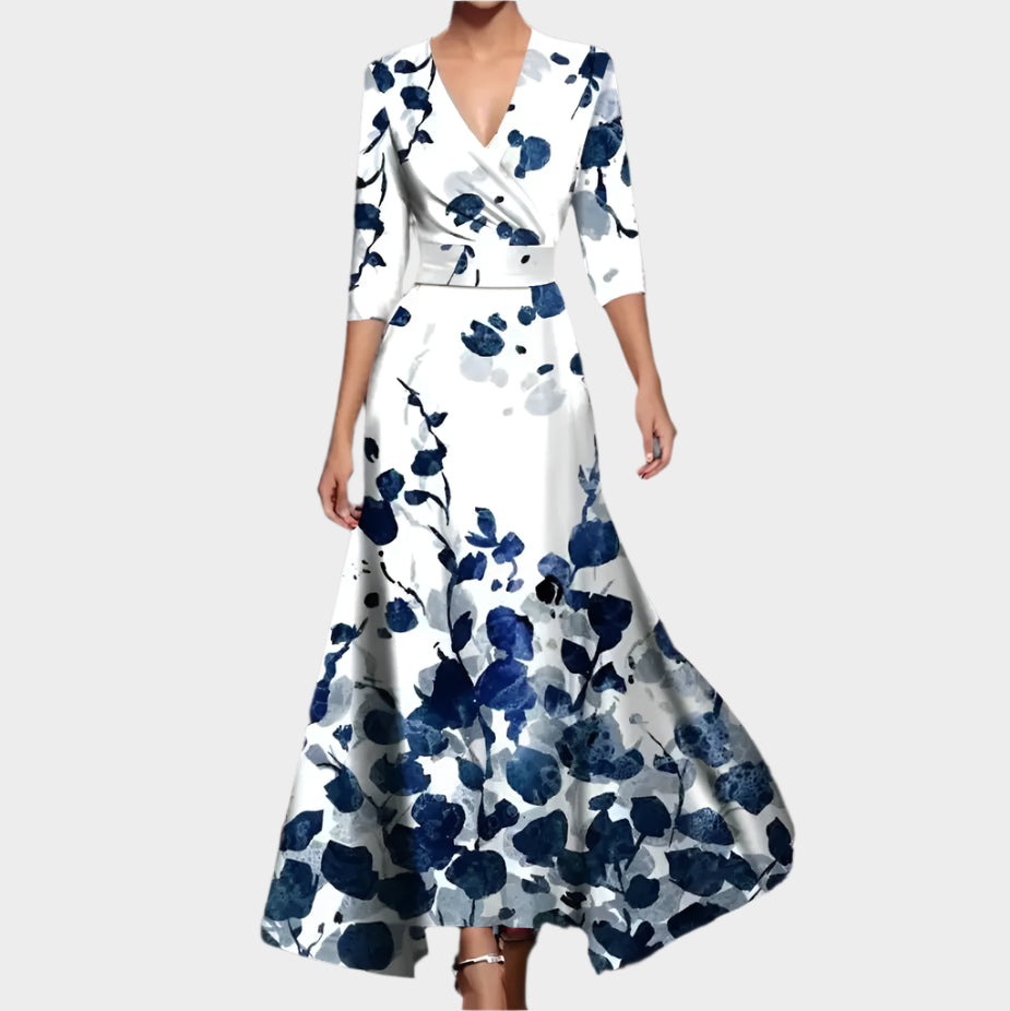 Midi Dress with High Waist and Relaxed Fit