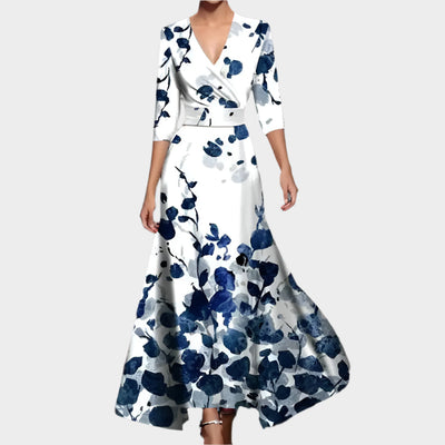 Midi Dress with High Waist and Relaxed Fit